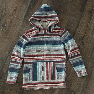 Boys Striped Aztec print hooded sweater